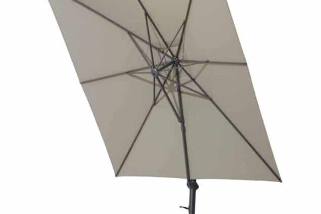 4 Seasons Outdoor Siesta parasol vierkant 300 x 300 cm taupe, antraciet frame