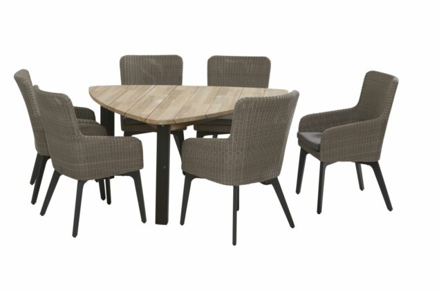4 Seasons Outdoor Luxor dining set met Derby tafel driehoek 170 cm * showroommodel *