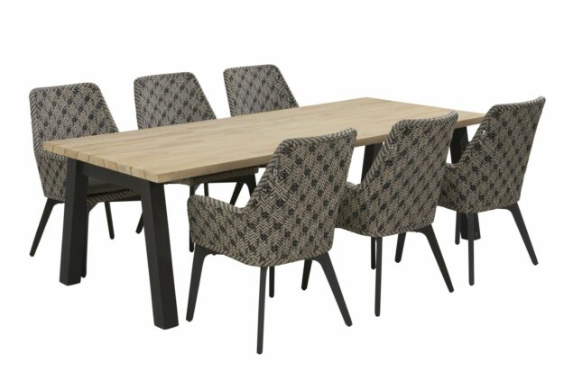 4 Seasons Outdoor Savoy dining set met Derby tafel teak top 240 cm