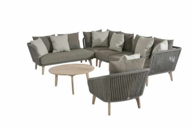4 Seasons Outdoor Santander hoekbank met loungestoel en Gabor tafel