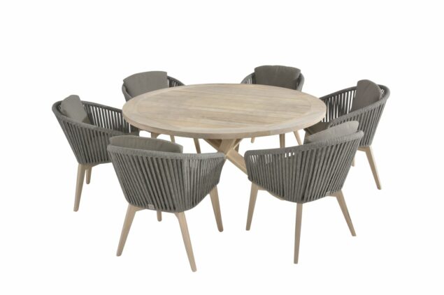 4 Seasons Outdoor Santander eetset met Louvre tafel 160 cm - SALE
