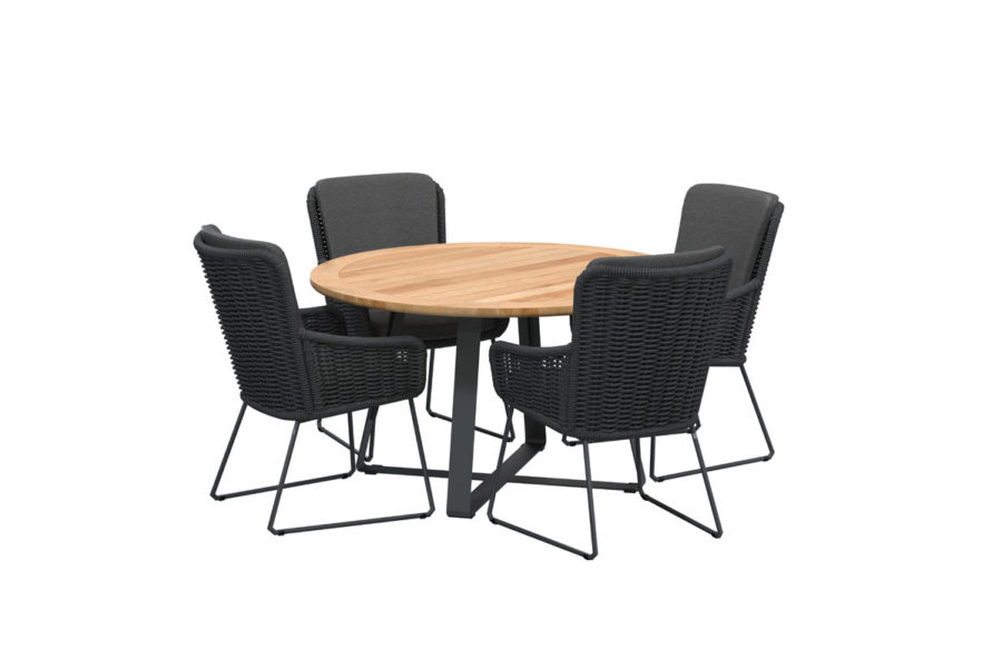 4 Seasons Outdoor Wing dining set with Basso 130 cm