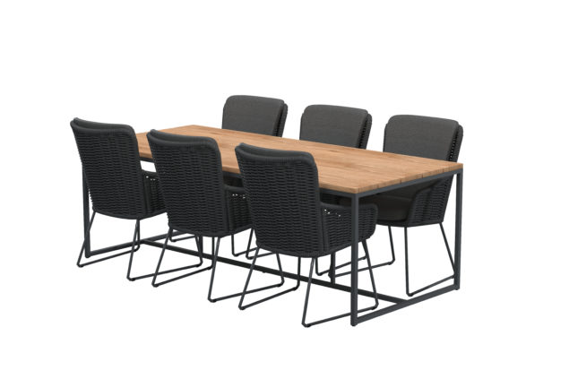 4 Seasons Outdoor Wing dining set met Quatro tafel teak blad 220 cm