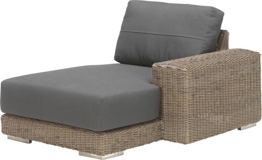 4 Seasons Outdoor Kingston chaise-lounge left arm pure