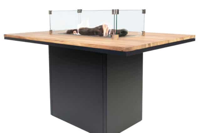 Cosiloft 120 dining high table zwart/teak