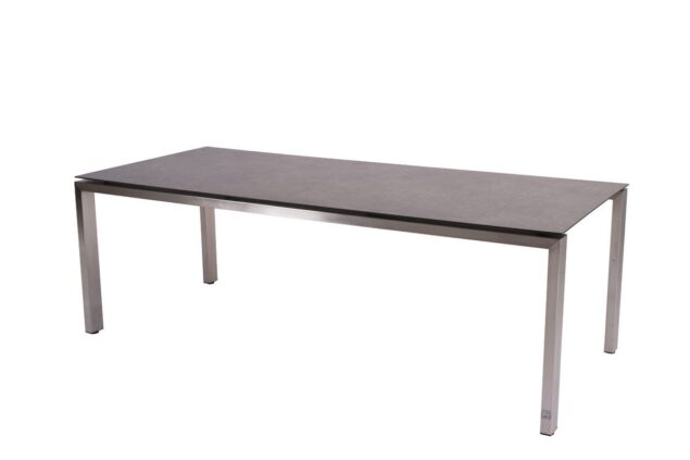 4 Seasons Outdoor Goa tafel RVS met HPL blad dark grey 220 cm * SALE *