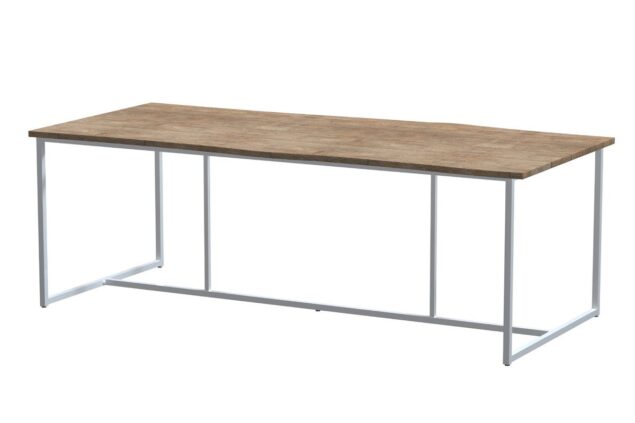 4 Seasons Outdoor Quatro tafel frost grey met Robusto teak blad 220 cm