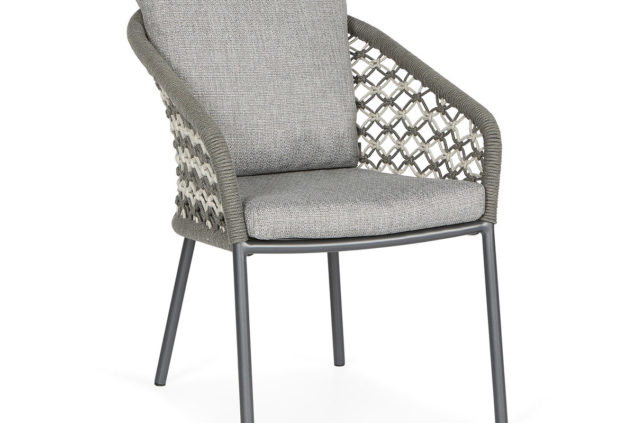 Suns Nappa dining chair macrame weaving carbongrey