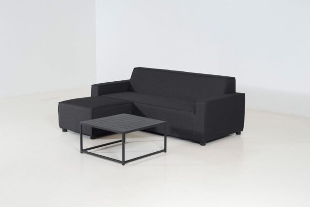 Flow Club 2,5-seater chaise sofa sooty met salontafel