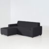 Flow Club 2,5-seater chaise sofa sooty