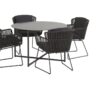 Vitali antracite dining set with round Quatro table 120 cm