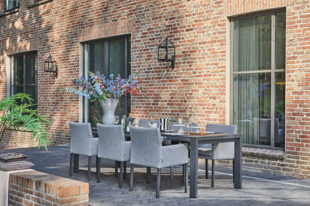 Suns Antas eetset light antracite met Rialto tafel teak