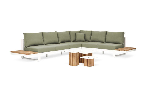 Suns Savona Sunbrella forest green platform loungeset rechts