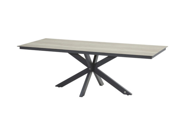 4 Seasons Outdoor Minerva tafel met HPL woodlook blad 220 x 95 cm