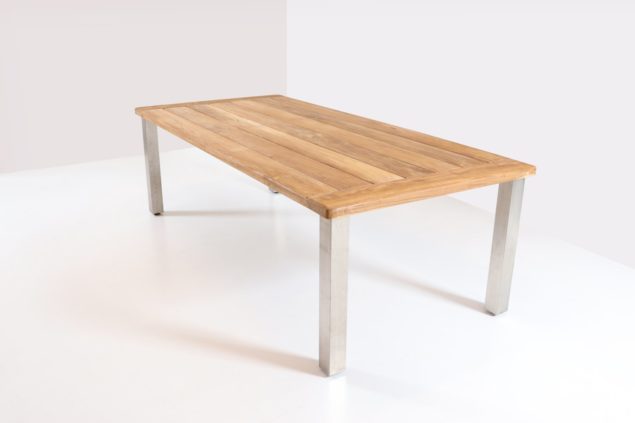 4 Seasons Outdoor Casa Teak tafel rvs poten 240 x 110 cm