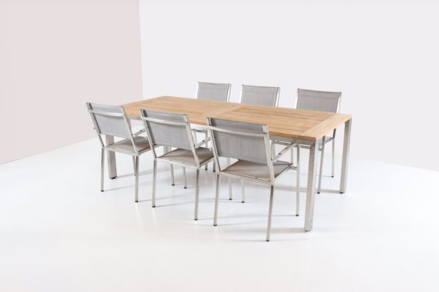 4 Seasons Outdoor Plaza tuinset ash grey met Goa tafel 220 cm