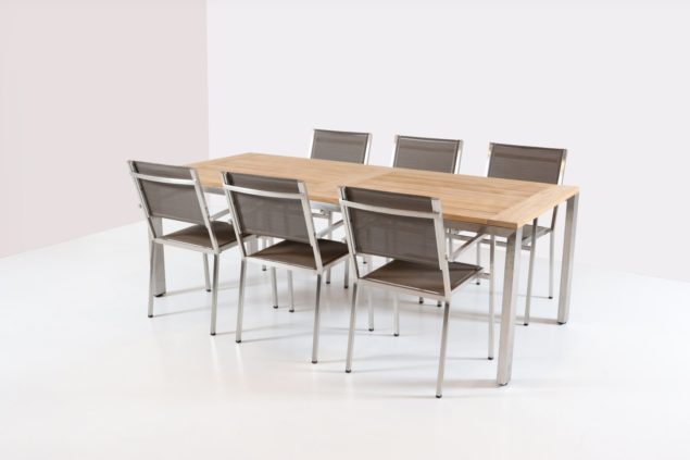 4 Seasons Outdoor Plaza tuinset mocca met Goa tafel 220 cm * SALE *