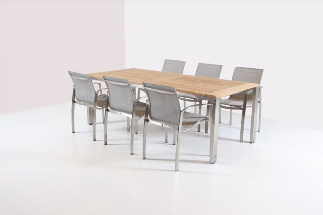 4 Seasons Outdoor Summit tuinset ash grey met Goa tafel 220 cm * SALE *