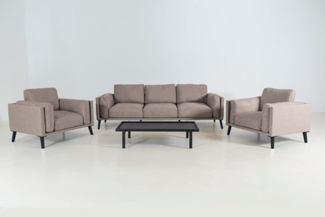 Flow. Doozy sofa set met twee loungestoelen taupe chiné
