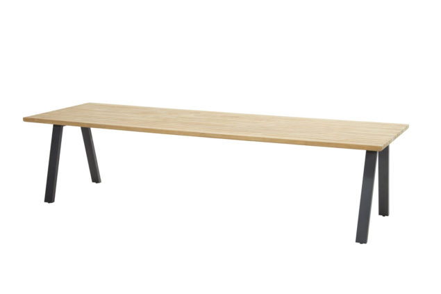 Taste by 4 Seasons Ambassador tuintafel antraciet - teak blad 300 x 100 cm