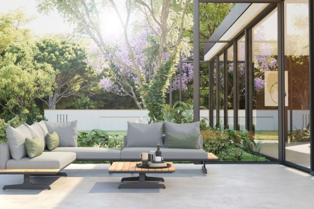 Endless modular lounge concept luxury outdoor scene