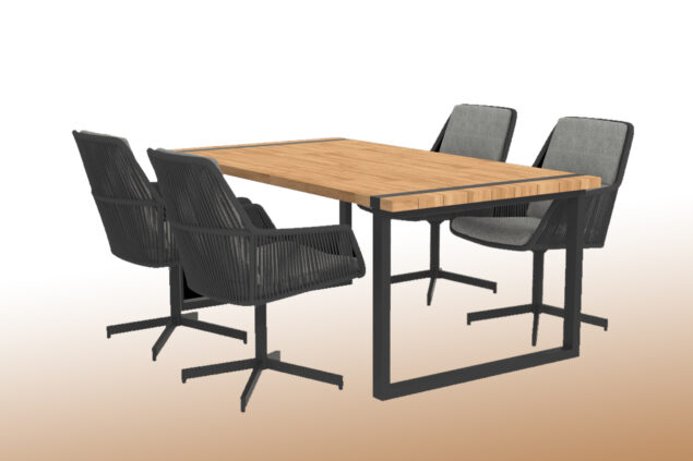 4 Seasons Outdoor Primavera dining set antraciet met Alto tafel 180 cm
